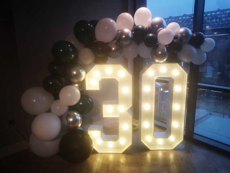 light up numbers for hire